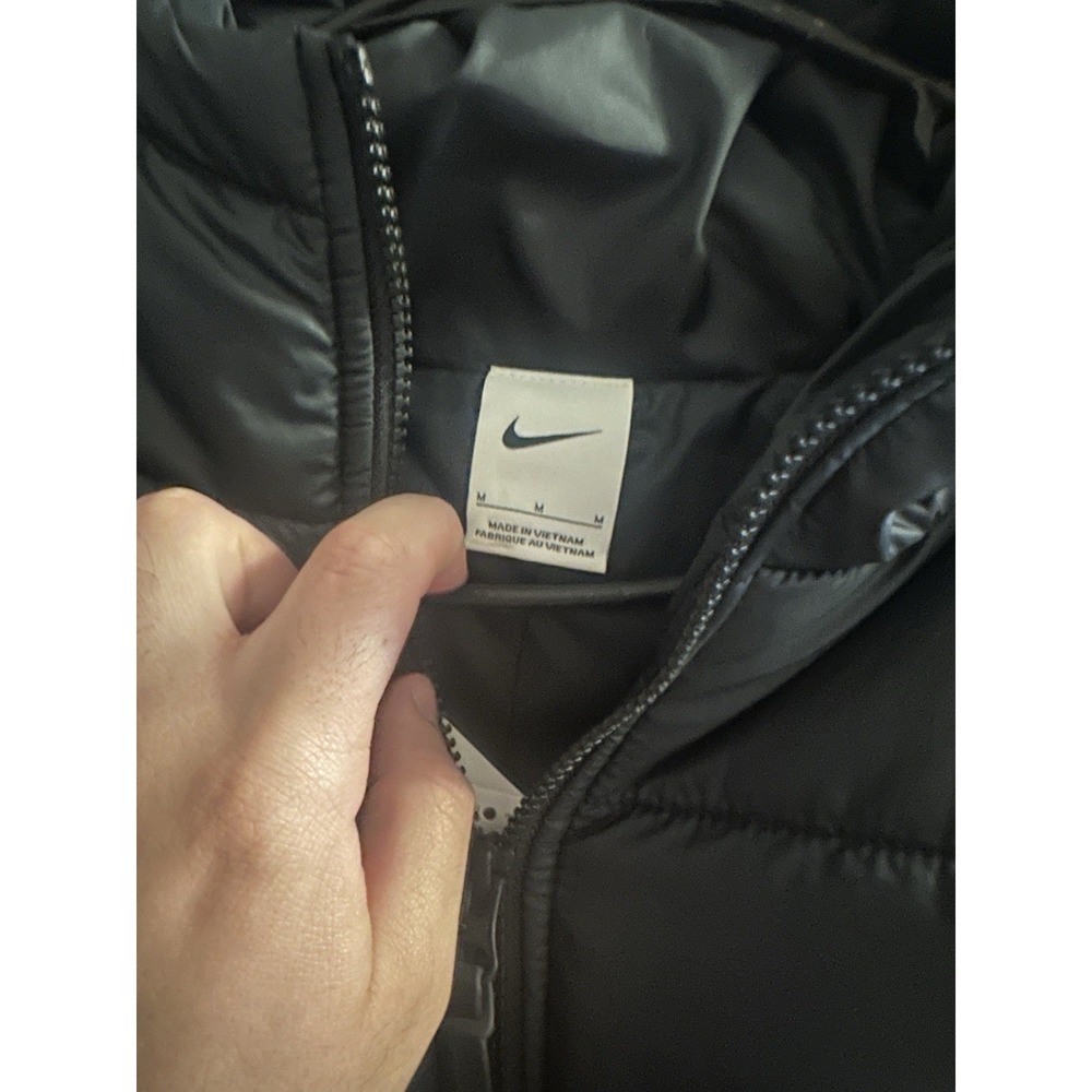 Nike Core Puffer Swoosh Jacket Women's Medium Black Hooded DV6739 - Picture 5 of 5